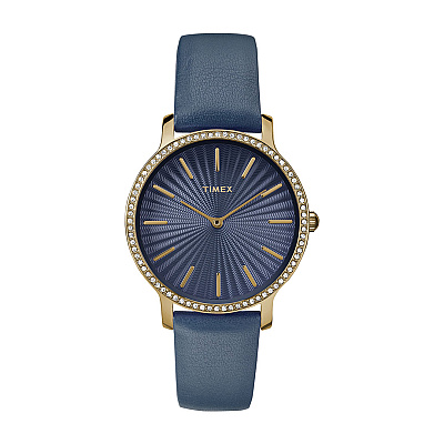 Metropolitan 34mm Leather Strap - Blue